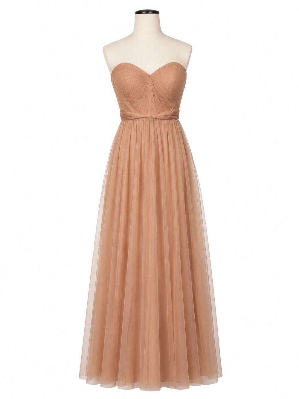 Jenny Yoo Strapless Tulle Blush Bridesmaid Maxi Gown - Size 0
